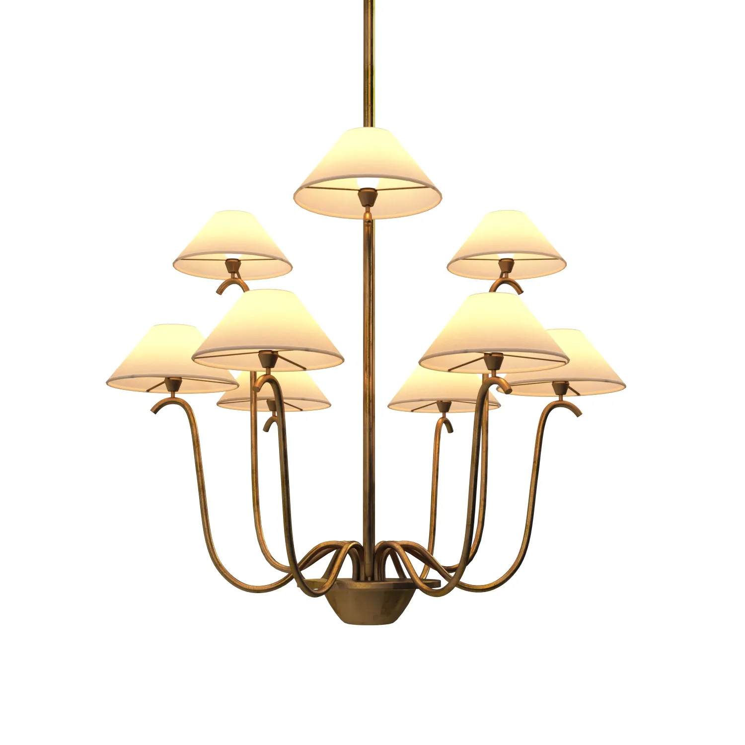 Large Jet Deau Five arm Wall Light In The Style Of Jean Royere 3D Model_06